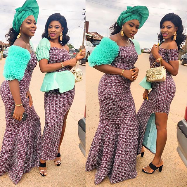 aso ebi ankara long gown styles