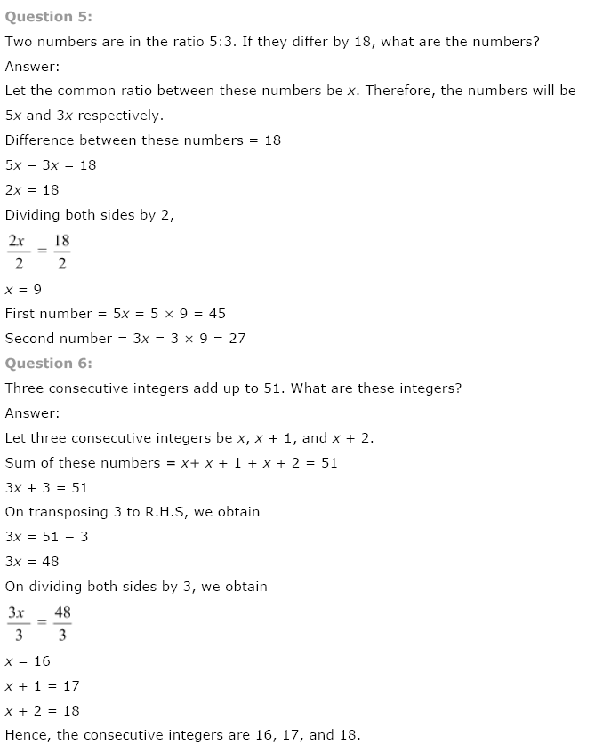 NCERT Solutions for Class 8 Maths Chapter 2 Linear Equations in One Variable