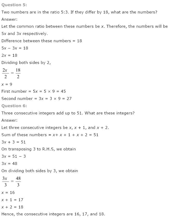 NCERT Solutions for Class 8 Maths Chapter 2 Linear Equations in One Variable NCERT Solutions for Class 8 Maths Chapter 2 Linear Equations in One Variable