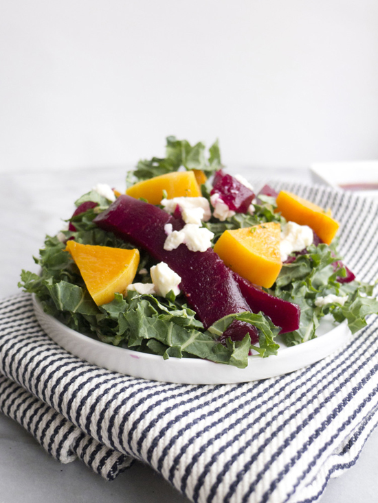 Winter Kale, Beet and Butternut Squash Salad | Healthfully Ever After