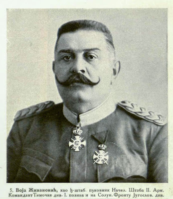 Voja Živanović as General Staff Colonel Chief of the General Staff of the IInd Army, Commandant of the Timok Division I and of the Jugoslovenska Division at the Salonica front.