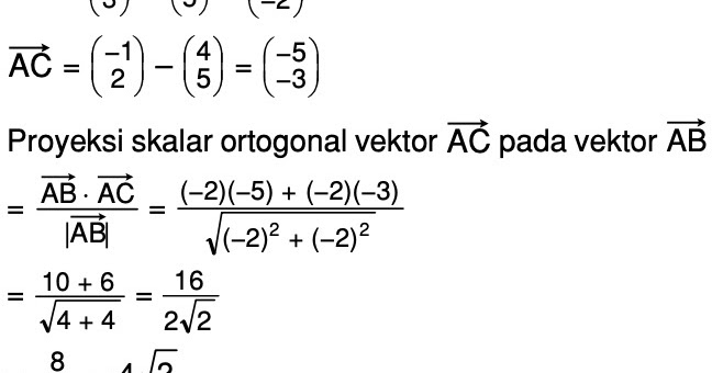 Proyeksi vektor ab pada ad