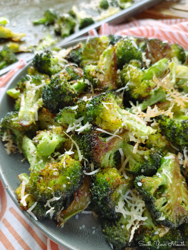 South Your Mouth Garlic Parmesan Roasted Broccoli