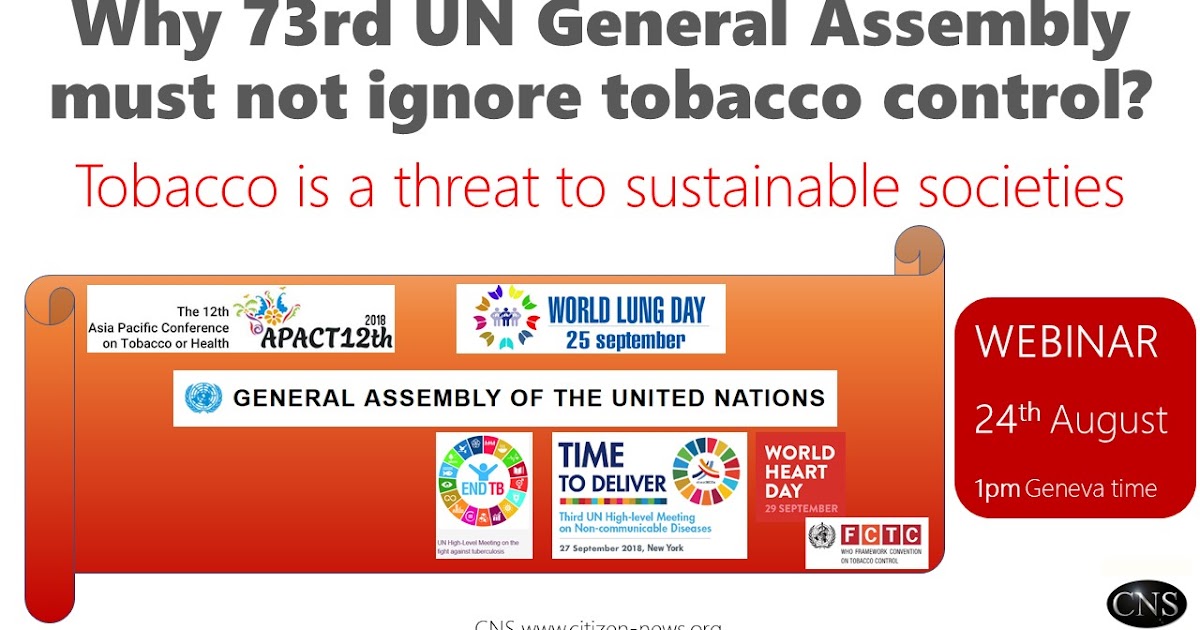 CNS [inar] Why 73rd UN General Assembly must not ignore tobacco