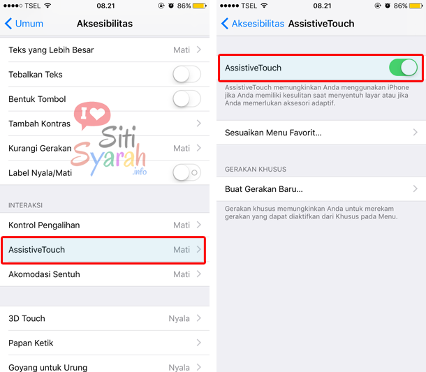 menampilkan menu home di iPhone