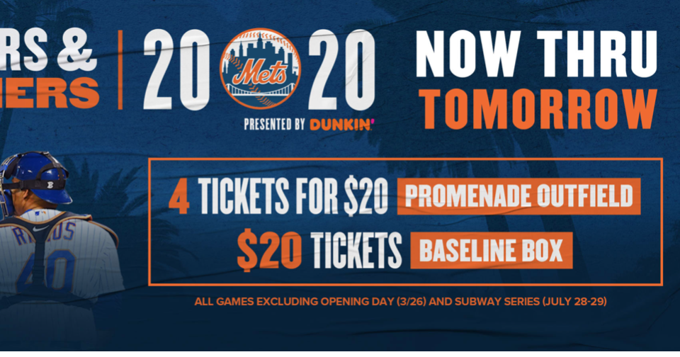 The Cheap Mets Ticket Promotions have started.