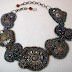 Ancient Waves - a mixed media bead embroidered necklace