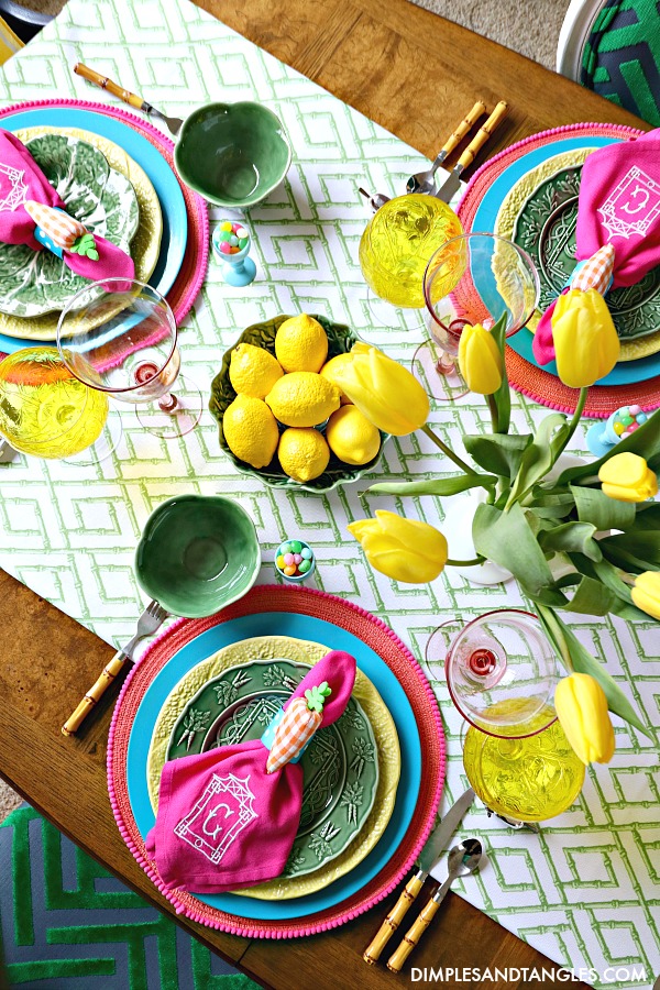CABBAGE WARE BRIGHT AND CHEERY EASTER TABLE | Dimples and Tangles