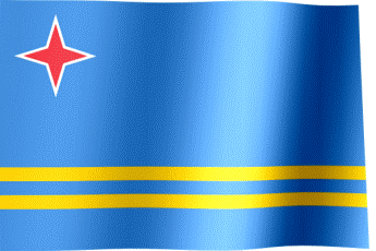 The waving flag of Aruba (Animated GIF) (Vlag van Aruba)