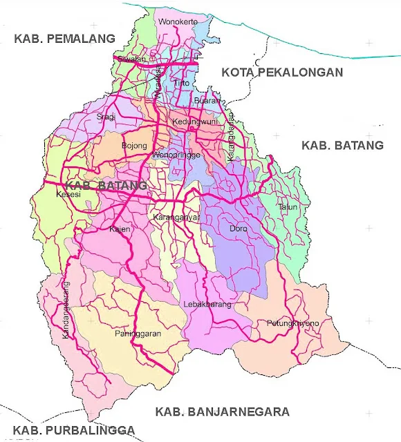 Gambar Peta Jalan Kabupaten Pekalongan