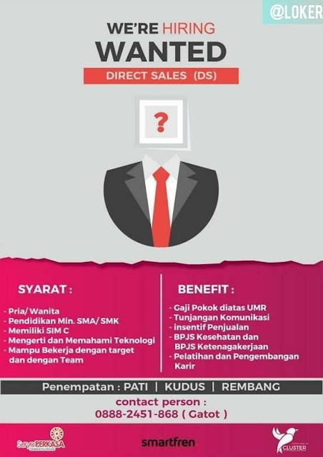 Lowongan Kerja Direct Sales (DS) Smartfren Rembang Lowongan Kerja Direct Sales (DS) Smartfren Rembang