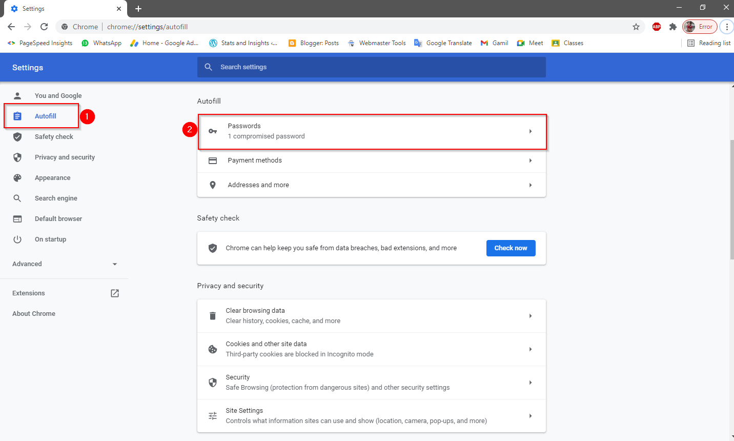 how to find saved passwords on google chrome