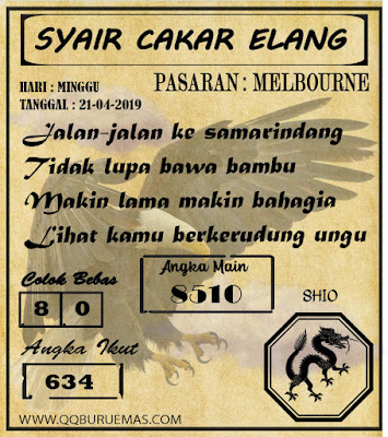 Syair MELBOURNE,21-04-2019