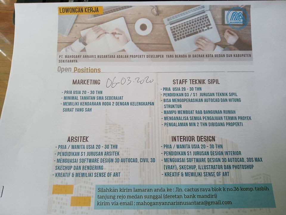 Lowongan Kerja SMA/D3/S1 di PT Mahogany Annaris Nusantara