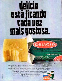 propaganda margarina Delicia - 1970; 1970; história da década de 70; propaganda nos anos 70; reclame anos 70; Brazil in the 70s; Oswaldo Hernandez;