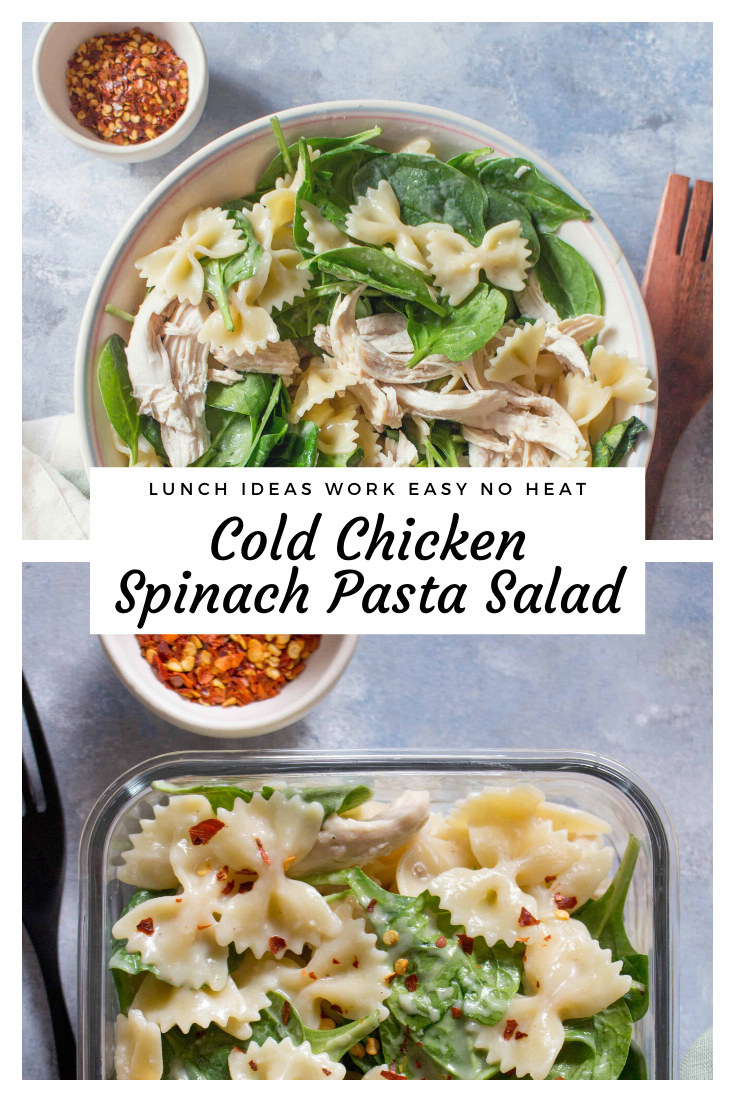 Cold Chicken Spinach Pasta Salad