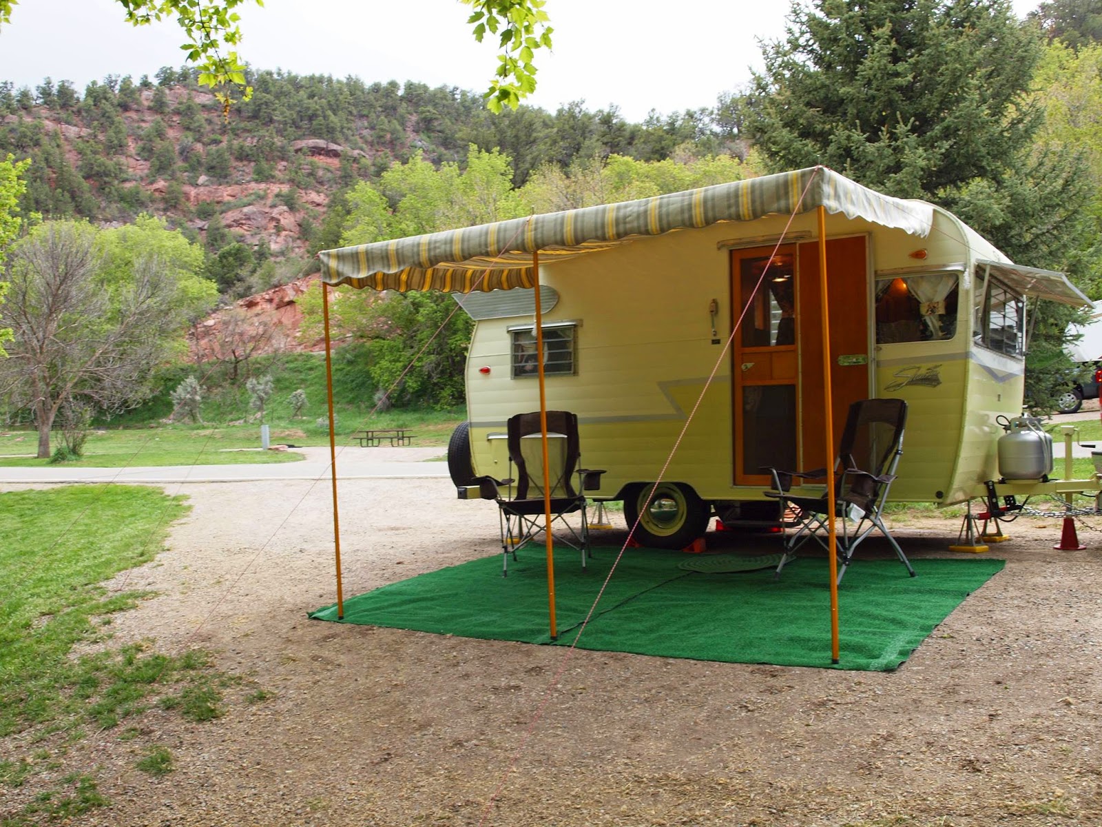 Vintage Awnings Set Up A Vintage Trailer Awning by Kristi To Enjoy
