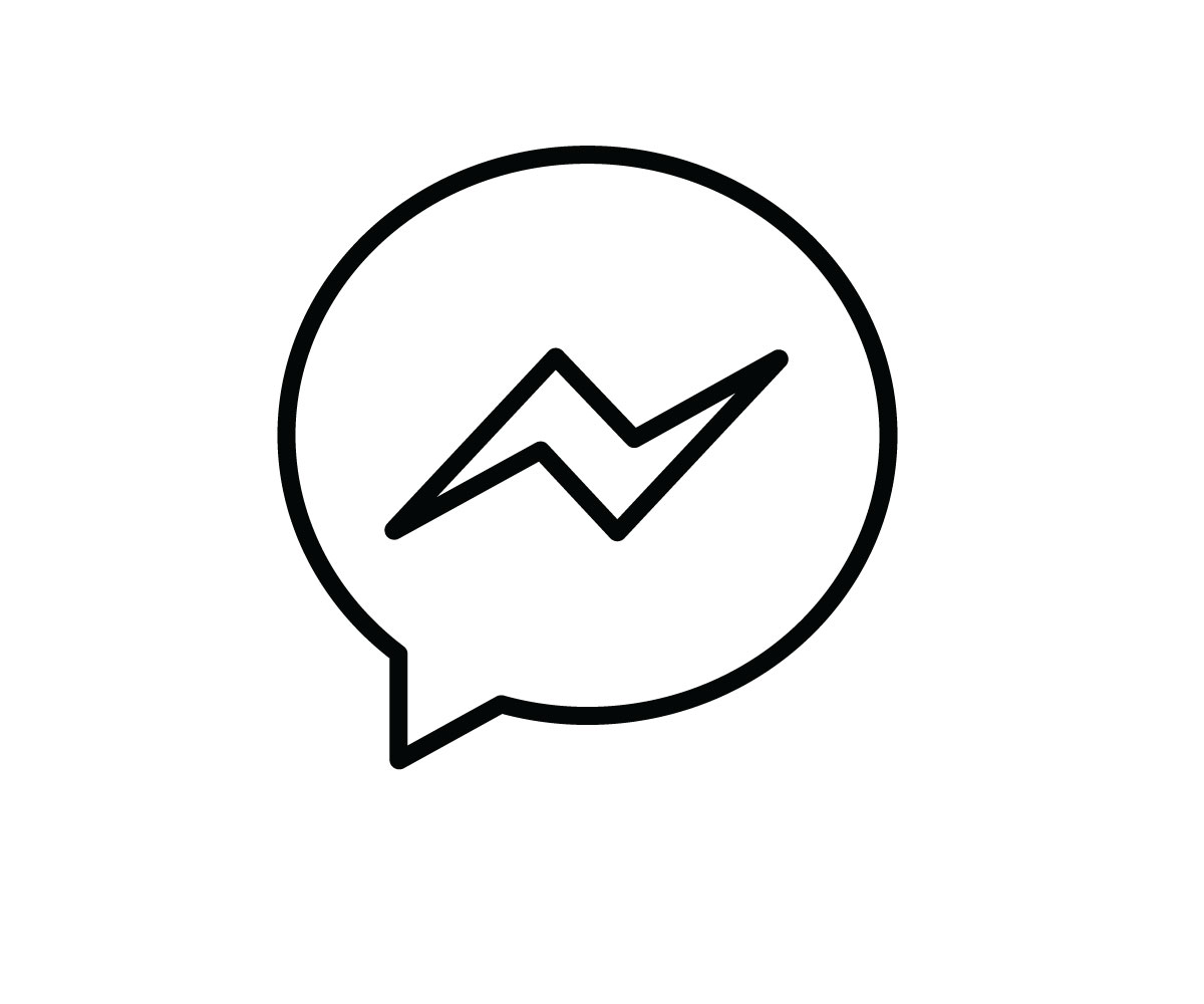 The Line Art Collection Facebook Messenger Icon Vector Black Outline