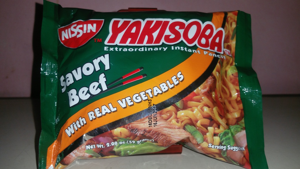 Nissin Yakisoba instant noodles Savory beef Food Raider