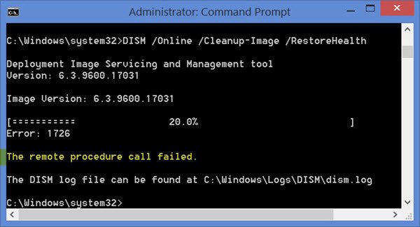 DISM La chiamata alla procedura remota non è riuscita