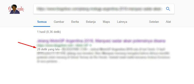 Situs berhasil di Index