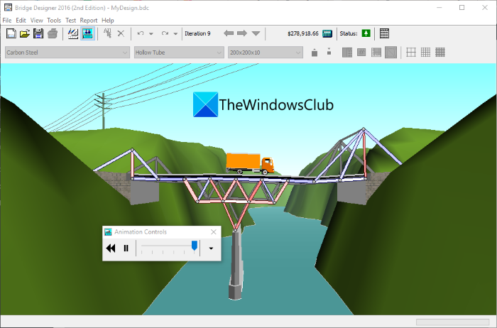 Software de diseño de puentes para Windows