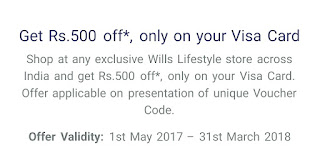Get 500 rupees WILLS LIFESTYLE online shopping voucher free
