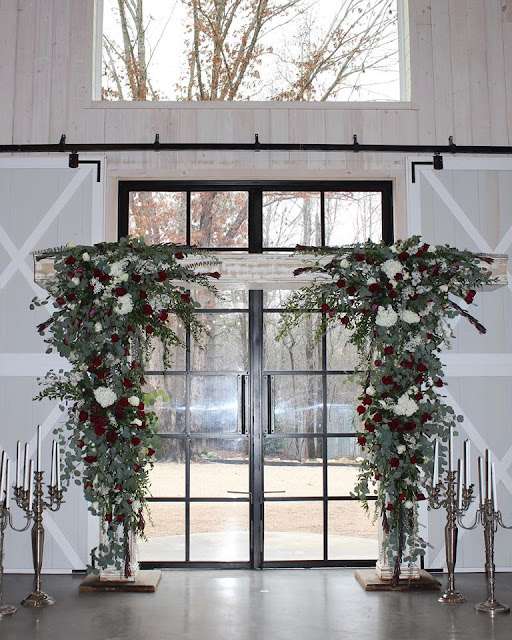 wedding arch with fresh flowers