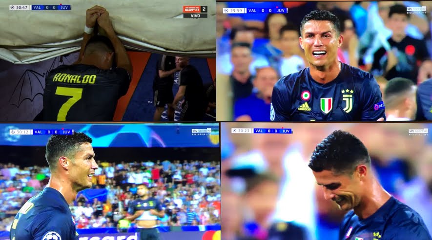 Valencia-Juventus: Incredibile espulsione di CR7 Cristiano Ronaldo.