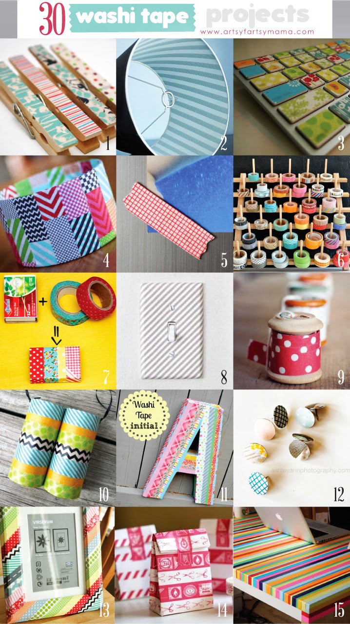 30 Washi Tape Projects artsyfartsymama.com #washi #washitapeprojects