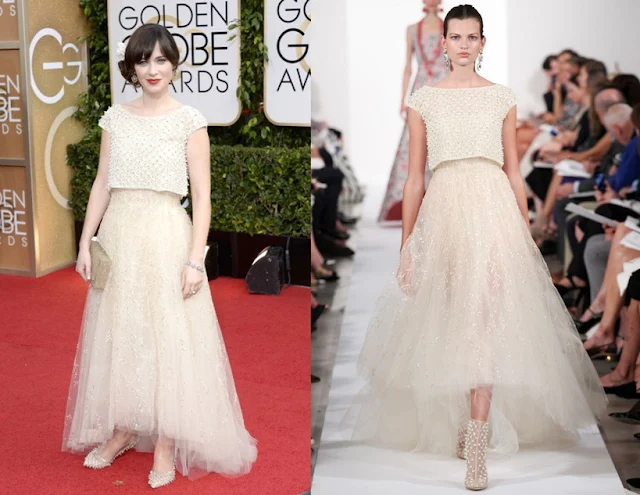 Zooey Dechanel in Oscar de la Renta – 2014 Golden Globe Awards