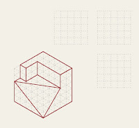 Trazado de las vistas principales de un objeto a partir de su representación en perspectiva isométrica