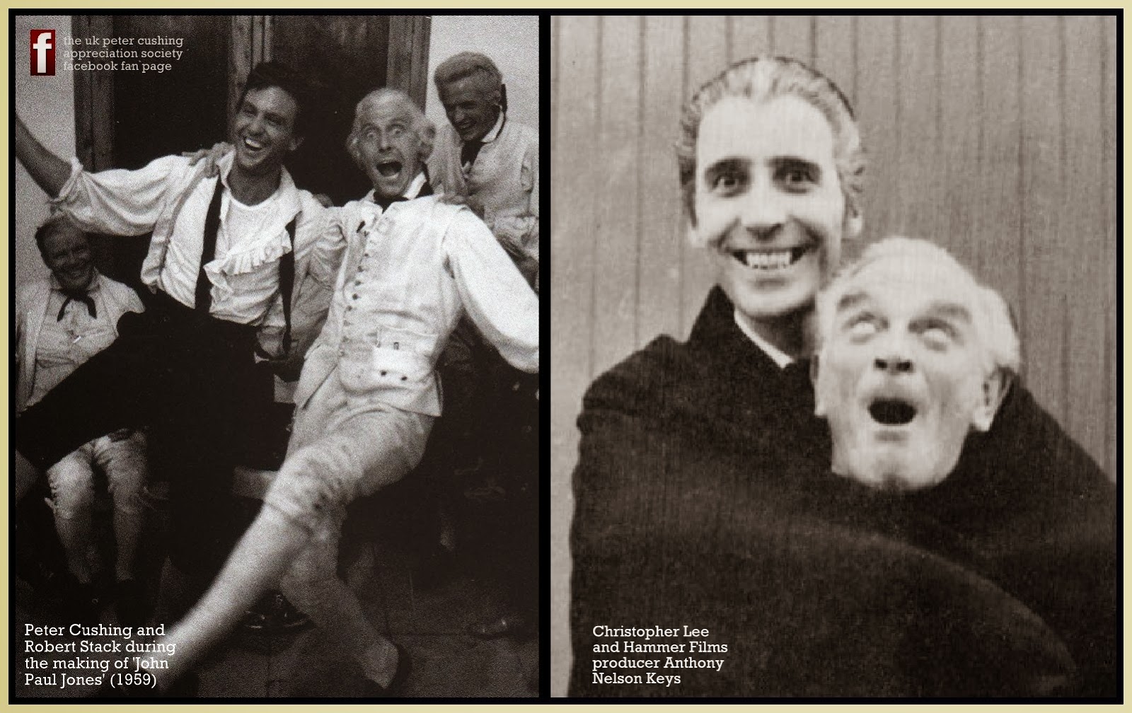  (PCASUK): PART ONE: BEHIND THE SCENES :  CUSHING AND LEE CLOWN FOR THE STILLS CAMERA MAN : PART ONE