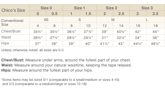 Chico's Size Chart 2.5