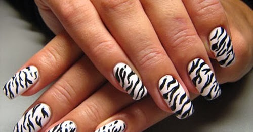 Beautiful Zebra Nail Art Designs For Girls 2013