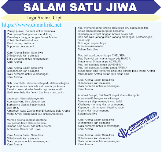 Lirik Lagu Persebaya