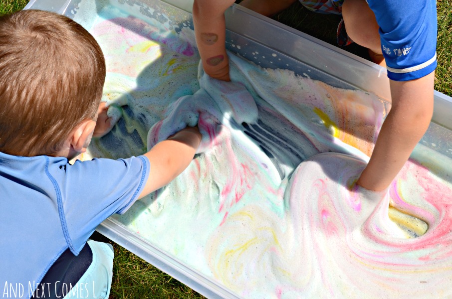 Tie Dye Soap Foam Sensory Play for Kids And Next Comes L Hyperlexia