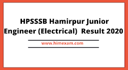 HPSSSB Hamirpur Junior Engineer (Electrical) (on contract basis) Post Code: 663 Result 2020 HPSSSB Hamirpur Junior Engineer (Electrical) (on contract basis) Post Code: 663 Result 2020