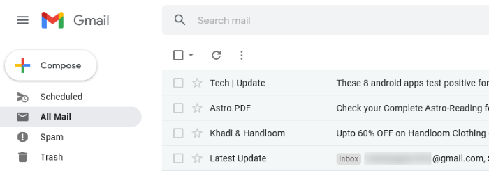 encontrar correo electrónico de archivo en Gmail