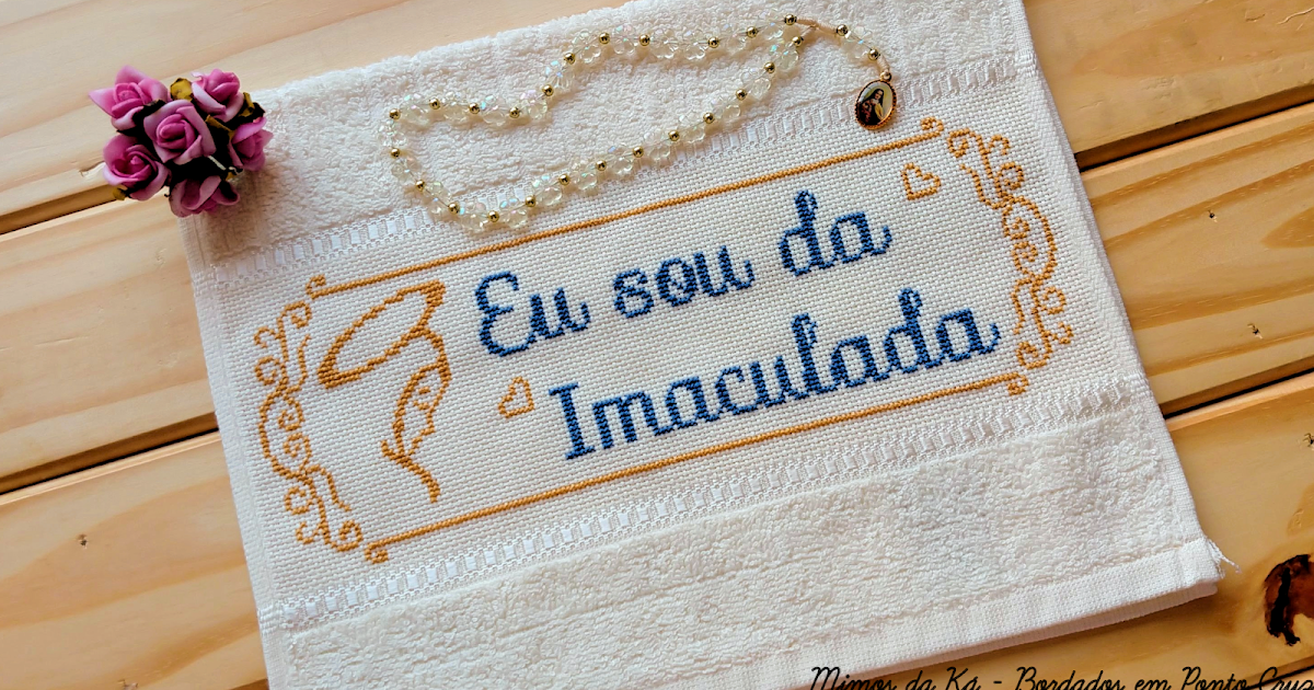Sou Da Vovó Em Ponto Cruz Mimos da Ká - Bordados em Ponto Cruz: 🙏 Toalha de Lavabo "Eu Sou da