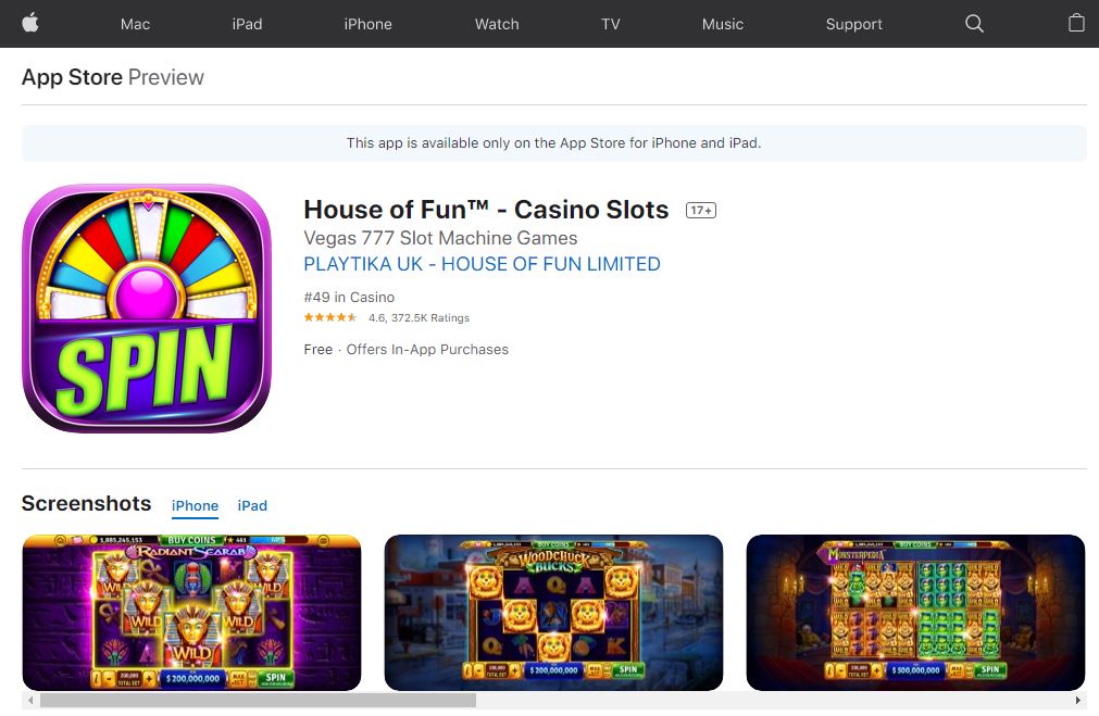 House Of Fun Casino Games