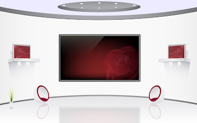 Furniture And Interior Arts Design - Red White Home Theater