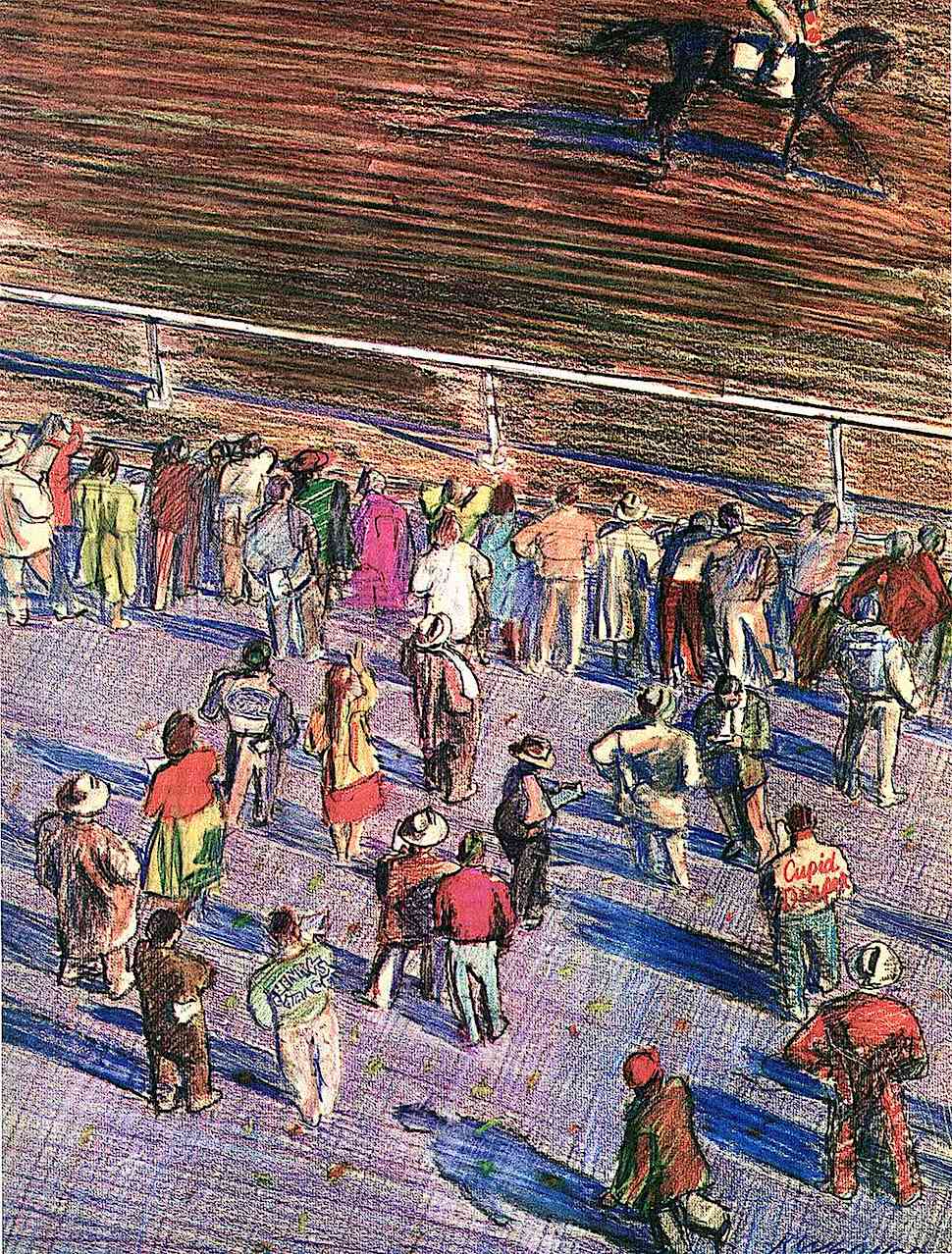 Robert Weaver 1968 Robert Weaver 1968 art, people at a horse race track