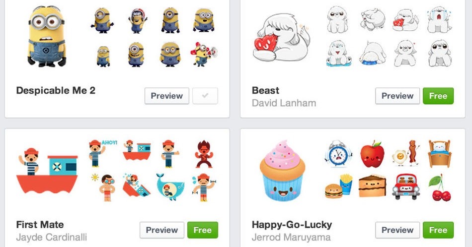 Facebook Stickers Are Now Available on Web - FrinMash