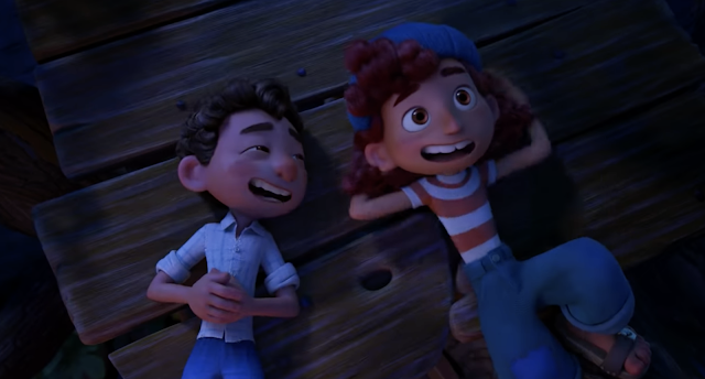 Luca and Alberto Talk at Night Pixar Luca Disney