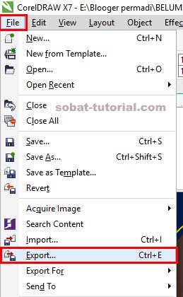 Bagaimana cara mengexport gambar melalui aplikasi coreldraw