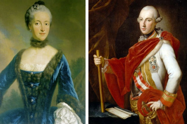 Слева: Мария Йозефа Антония Вальбурга Фелицита Регула Баварская. Справа: Иосиф