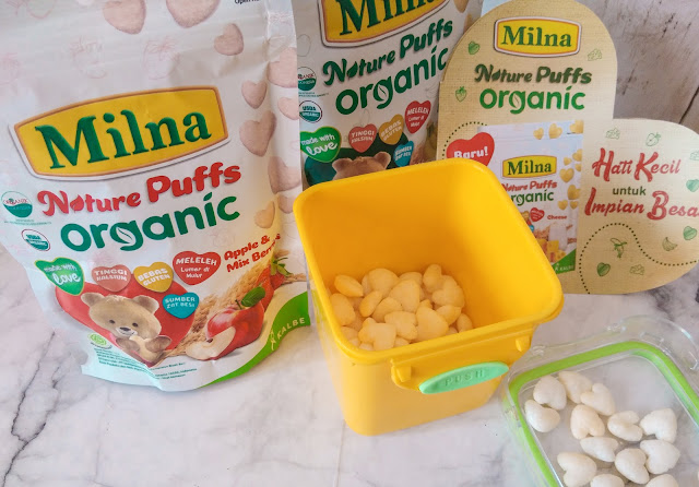 bentuk hati pada milna nature puff organic