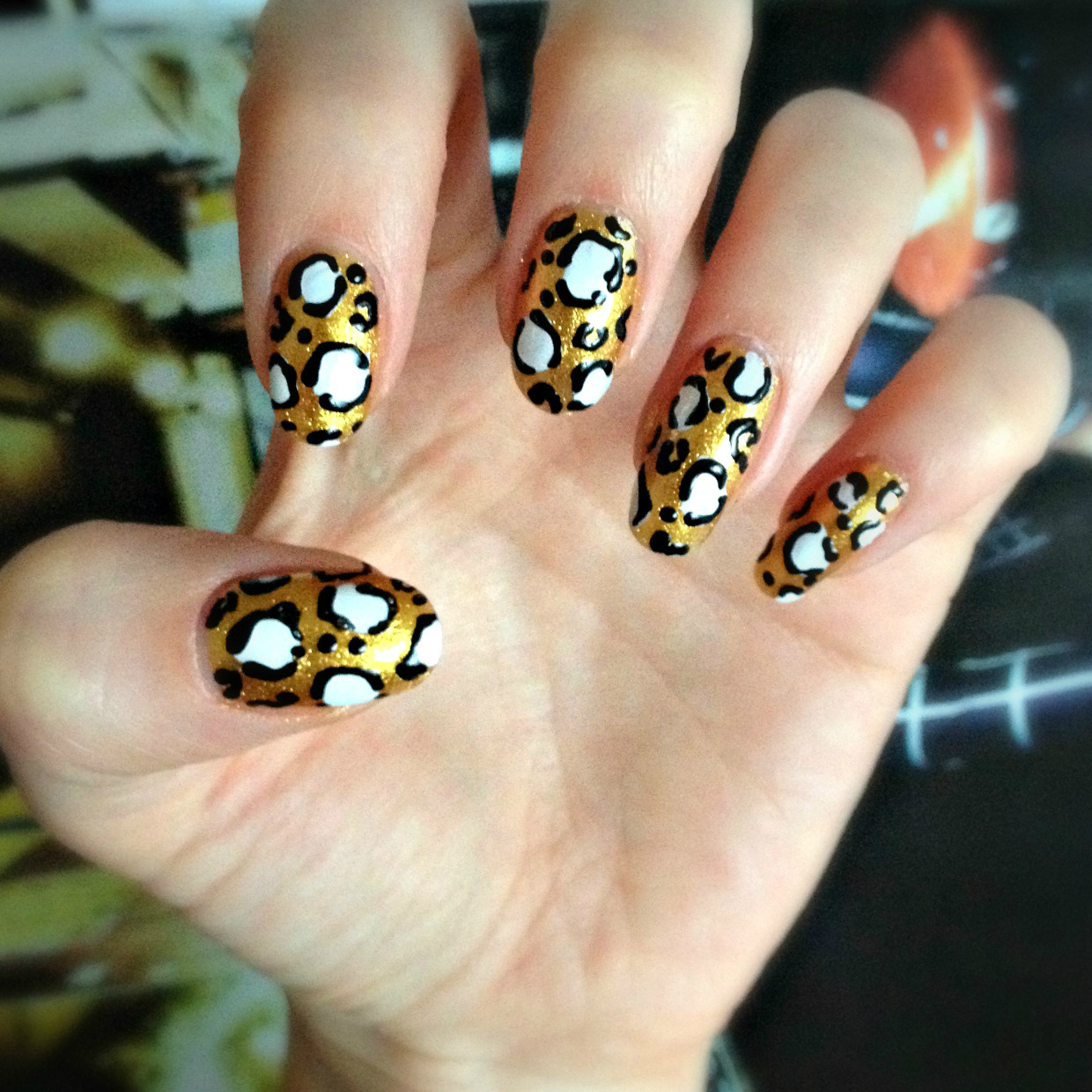 DIY metallic leopard print nail art: — Caroline Burke | Burkatron