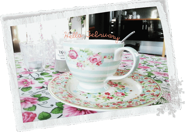 teacup, hello February, greengate, floral, floral print,